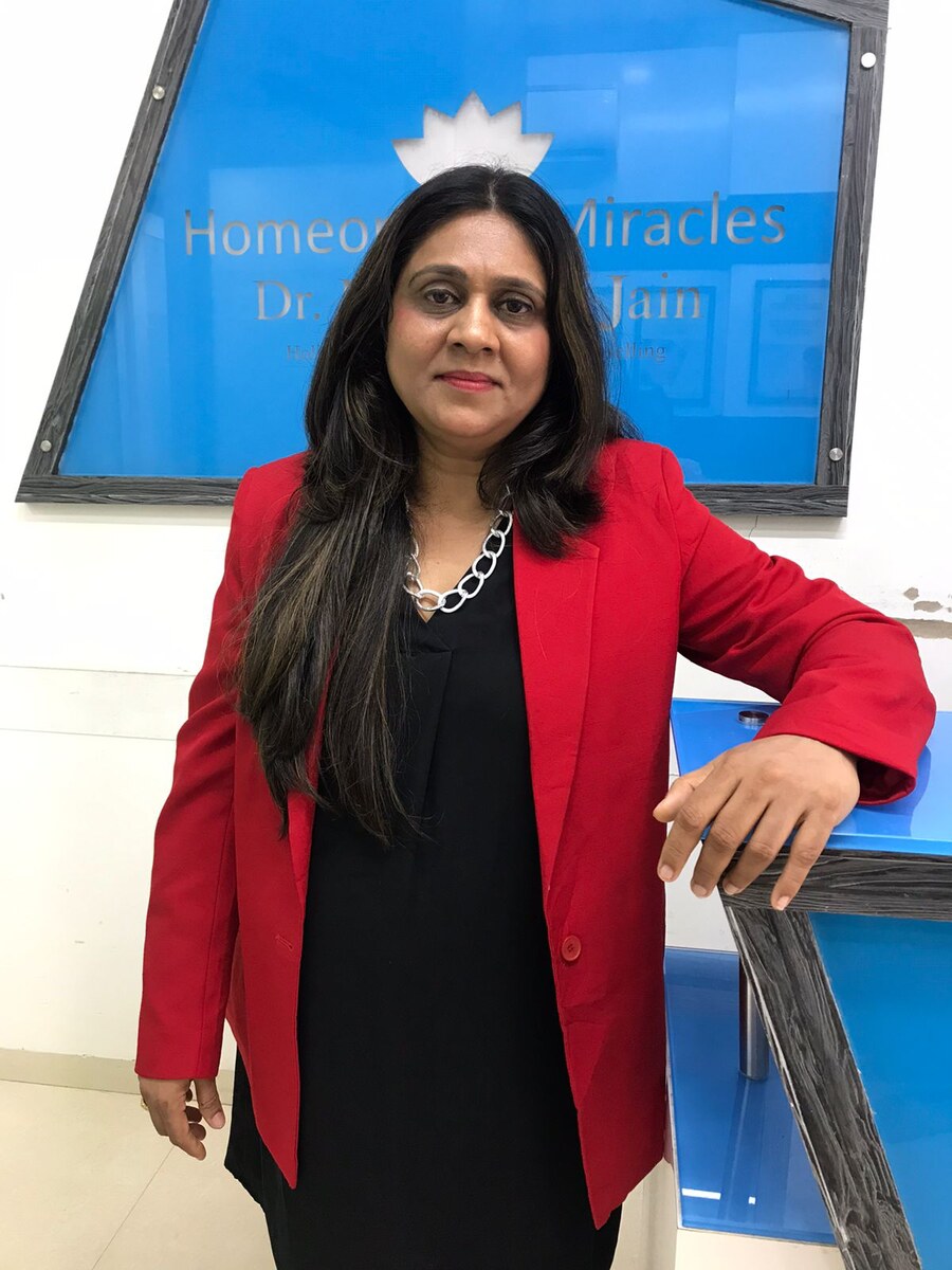 Dr. Meenakshi Jain at the Homeopathy Miracles clinic in Parel